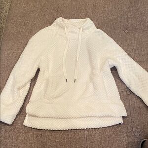 Cozy Ivory Textured Pullover Hoodie
